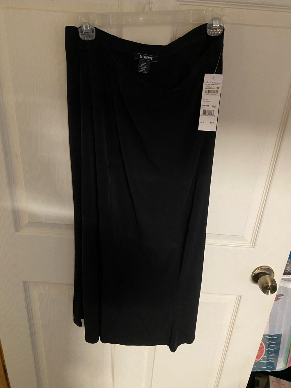 Elementz Black Stretch Midi Skirt